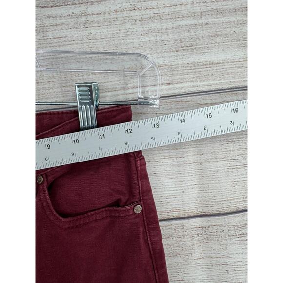 Shyanne Super Flare Jeans Womens 26x32 Red Maroon Rough Hem - Picture 7 of 8